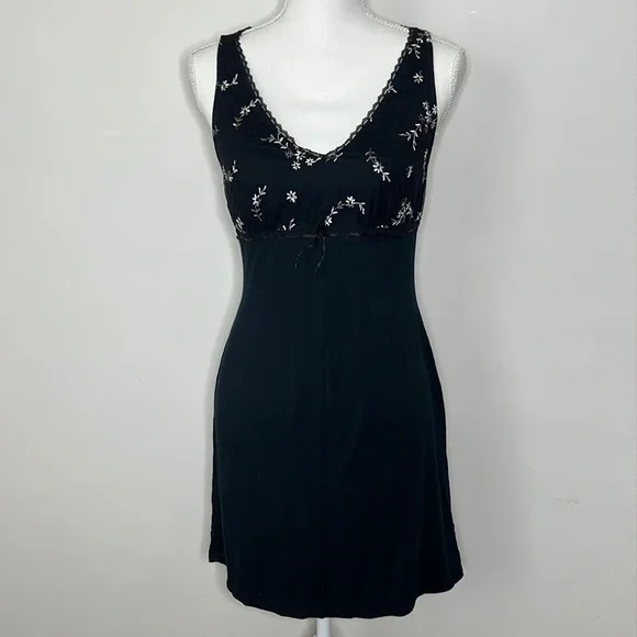 Floral Embroidered Slip Dress Nightgown - Picture 1 of 7